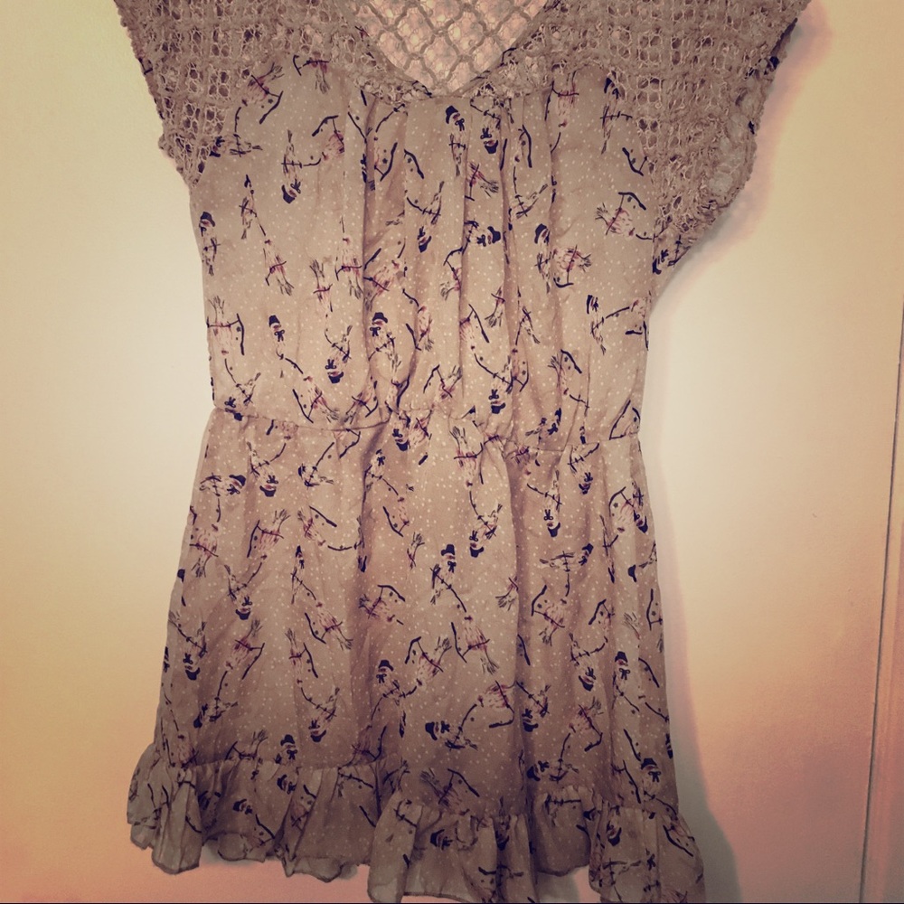 Charming Charlie Sheer Tunic Blouse